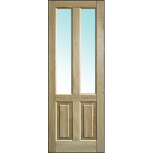 Дверь деревянная межкомнатная из массива бессучкового дуба, Серия 4, со стеклом